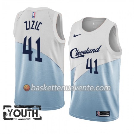 Maillot Basket Cleveland Cavaliers Ante Zizic 41 2018-19 Nike Bleu Blanc Swingman - Enfant